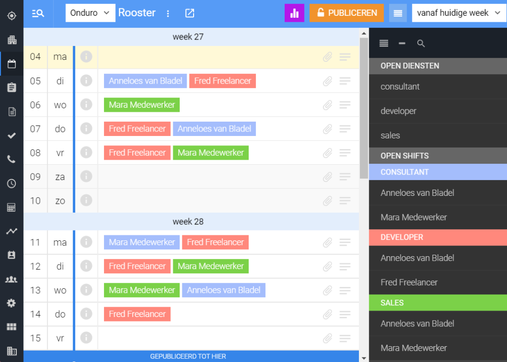 basisrooster planningstool online online planningstool Personeelsplanning nulurencontract 2023